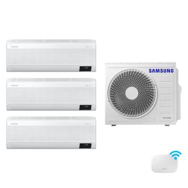 Imagem de Tri-Split Samsung WindFree 24.000 BTUs (Hi Wall 1x9.000 + 1x12.000 + 1x18.000) Quente/Frio com WiFi - 220V