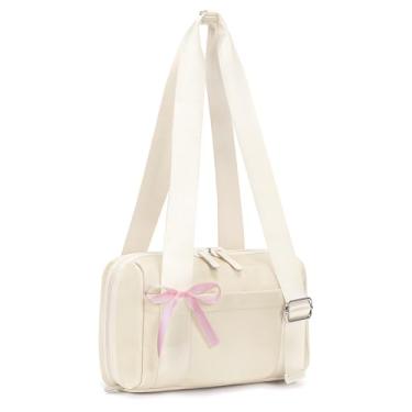 Imagem de ANKICK Mini bolsa de ginástica pequena bolsa esportiva feminina rosa bolsa de treino leve para viagens de fim de semana, esportes, ioga, fitness, Bege