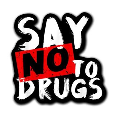 Imagem de Adesivo Diga Não às Drogas (3 peças) - Adesivo de conscientização sobre drogas 7,6 cm