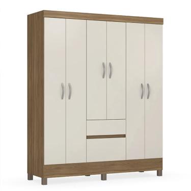 Imagem de Guarda Roupa Casal Flash ii 6 Portas e 2 Gavetas - Demóbile Amêndola/Off White