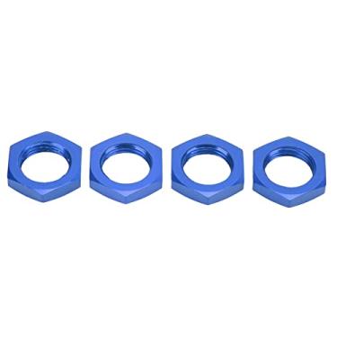Imagem de Porca de Cubo Hexadecimal de Roda de Liga de Alumínio 17 Mm, Atualização Leve de Peças de Reposição para 1/8 de Carro RC, Pequeno e Portátil, Fácil de Instalar e Desmontar, (Azul)