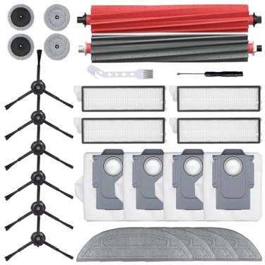 Imagem de Unikstone 26 peças S8 MaxV Ultra Kit de acessórios compatíveis com Roborock S8 Max/MaxV Ultra Robot Vacuum, 2 conjuntos de escovas principais, 4 filtros HEPA, 6 escovas laterais, 4 esfregões pequenos,