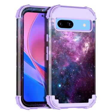 Imagem de Miqala Capa compatível com Google Pixel 8A, brilha no escuro, três camadas, resistente, à prova de choque, proteção total de plástico rígido + capa de silicone macio para Google Pixel 8A de 6,1