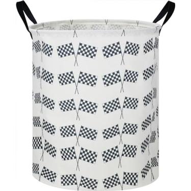 Imagem de CLOCOR Cesto De Roupa Suja Infantil, Impermeável Para Quarto Bebê, Recipiente Armazenamento Tecido Dobrável, Caixa Brinquedos, Decoração Quarto, Cesta Presentes (Corrida)