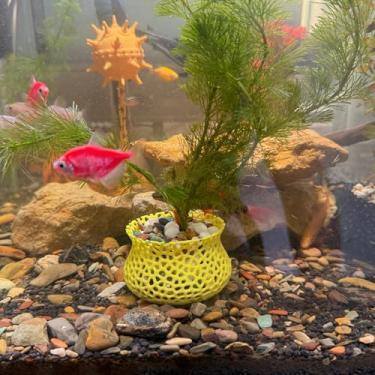 Imagem de HOZOE Vaso de plantas submersas para aquário, âncora de planta subaquática, planta aquática de aquário de aquário, decoração de paisagismo de aquário, acessórios decorativos - conjunto de 2 peças