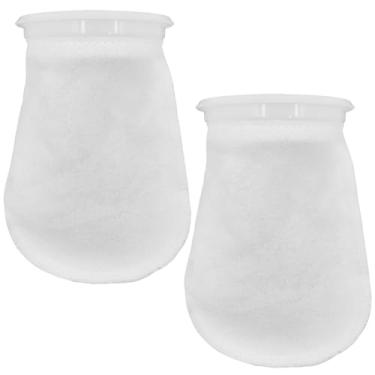 Imagem de 2 peças de meias de filtro de anel de 10 cm de 200 mícrons, meias de feltro de aquário, sacos de filtro de aquário para aquários de água doce e salgada, meias de filtro de reservatório, uso em lagoas