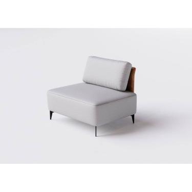 Imagem de Sofá Dream Box Moderno Módulo 100cm Cinza com Courino Terracota - Rede Móveis