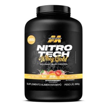 Imagem de Whey Protein Nitro Tech Gold Pote 966g Muscletech Morango
