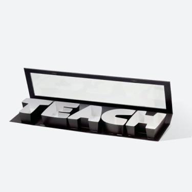 Imagem de Geoto Caixa de presente de 65 cm x 15 cm x 5 cm, caixa de papelão criativa para Dia dos Professores para Presente Ideia de Embalagem Ensine Caixas em forma de letra para flores (preto com janela)