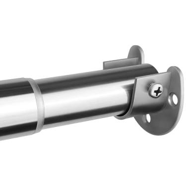 Imagem de Varões de armário para pendurar roupas, haste de armário de metal ajustável de 40,6 a 71 cm, postes de armário resistentes para guarda-roupas, roupas, lavanderia, banheiro, janelas, fácil instalação