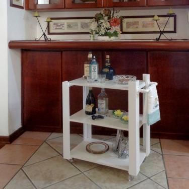 Imagem de Carrinho Bar Adega Mesa Auxiliar De Apoio Churrasqueira Cozinha Sala Multiuso Branco
