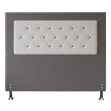 Imagem de Cabeceira Estofada Cama Box Queen 160cm Havana Suede Cinza