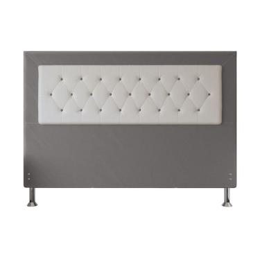 Imagem de Cabeceira Estofada Cama Box King 195cm Havana Suede Cinza