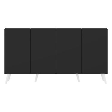 Imagem de Aparador Buffet Retrô Multimóveis 4 Portas Preto/branco
