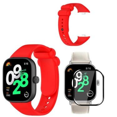 Imagem de Pulseira Silicone Sport para Watch 4 + Pelicula 3D - teck King, Vermel