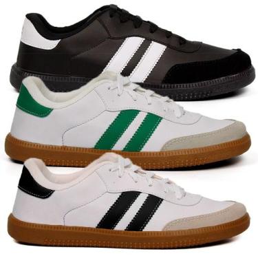 Imagem de Kit 3 Tenis masculino feminino casual tons neutros retrô clássico orig