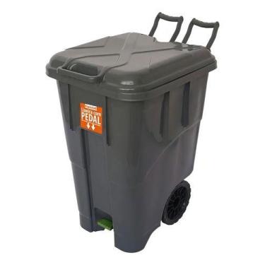 Imagem de Lixeira Grande Coletora com Rodas e Alça 90 Litros Antares