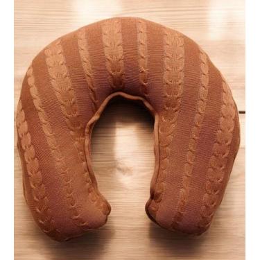 Imagem de Almofada de Amamentação Cheia Em Tricô Trançada Apoio Ergonômico Para 