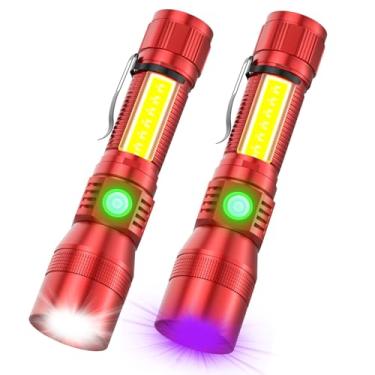 Imagem de Vnina Lanternas recarregáveis UV táticas, 1000 lúmens altos 3 em 1 LED luz preta - Base magnética/luz lateral/Zoomable, luz de flash de bolso brilhante para detecção de manchas, emergência de