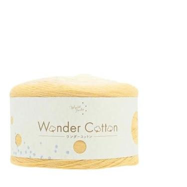 Imagem de ユザワヤ Fio Primavera/Verão: Wonder Cotton - Peso Esportivo - Col.20 Amarelo Doce - Festa Mundial - 50% Algodão, 50% Acrílico, 800 jardas