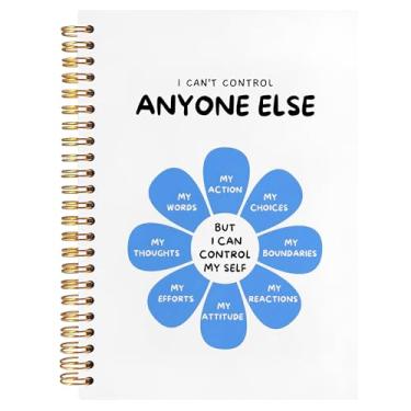 Imagem de BearCake Caderno de caderno, caderno floral azul para mulheres, diário para mulheres, material de escritório estético, capa dura, caderno espiral 14 x 20 cm 640