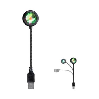 Imagem de Usb Led Pôr Do Sol Arco-íris Neon Luz Noturna Projetor Para Quarto Sal