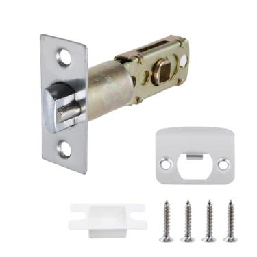 Imagem de Crapyt Trava de porta ajustável, trava ajustável de aço inoxidável de 6 cm ou 6 cm, peça de substituição de fechadura de porta com ângulo de giro de 45° com orifício quadrado de 8/63.5 cm para trava