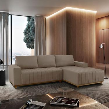 Imagem de Sofá Fixo Com Chaise 2,3M Boreal Veludo Com Molas Lado Direito Meu Sofá Online