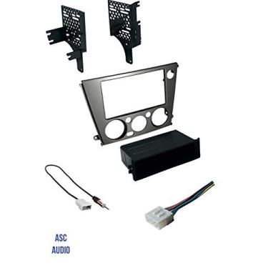Imagem de ASC Audio Kit de painel de instalação de rádio estéreo para carro, chicote de fios e adaptador de antena para adicionar um rádio de reposição para Subaru Legacy 2005 2006 2007 2008 2009 + Outback com