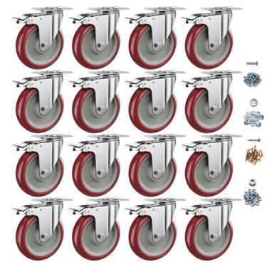 Imagem de Caster Wheels CLOATFET Heavy Duty de 5 polegadas com freio, pacote com