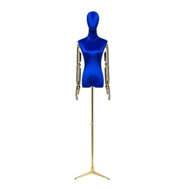 Imagem de Mannequin O manequim vem com um suporte de metal triangular, o braço robótico de galvanoplastia é ajustável e destacável(Blue,Small)