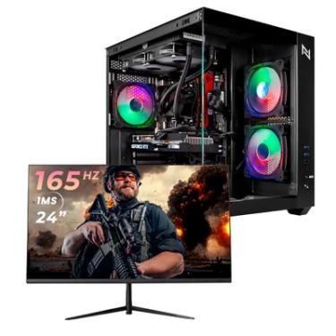 Imagem de PC Gamer Completo Black Myth High Ryzen 7 5700x, 32gb 3200mhz, (RTX 4060), SSD 1TB M.2, 600w 80 Plus, Monitor 24 165hz, Neologic - Nli87956 U Unica Unica