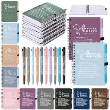 Imagem de Resurhang 20 conjuntos de presentes de agradecimento de funcionários em massa inspiradores A6 espiral caderno diário com canetas esferográficas para colegas de trabalho equipe professor estudante