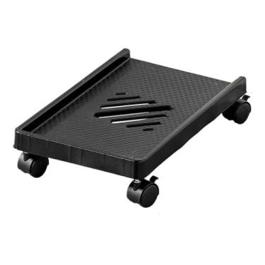 Imagem de Suporte de CPU para a maioria das capas de PC, suporte de torre de PC móvel, suporte de CPU estável com 4 rodas giratórias sob a mesa