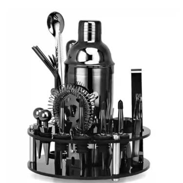 Imagem de ZZTWER Kit de bartender, conjunto de coqueteleira de 20 peças, kit de bartender, conjunto de coqueteleira de aço inoxidável com suporte acrílico para misturar bebidas, conjunto de coqueteleira de bar