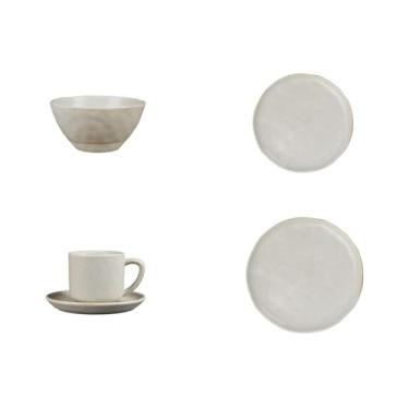 Imagem de Tigela de arroz em spray de cor sólida de cerâmica para uso doméstico japonês simples - branco adstringente