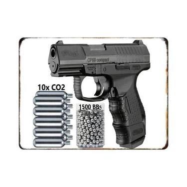 Imagem de Placa De Lata Com Estampa De Pistola Em Estilo Vintage HD, Pintura De 