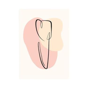 Imagem de Arte De Parede Moderna Abstrata Em Linhas De Dentes Pintura Em Tela Pa