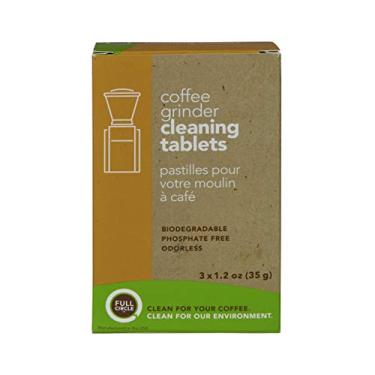 Imagem de Urnex Comprimidos de limpeza para moedor de café Full Circle – 3 pacotes de uso único – limpador de moedor de café remove resíduos de café e óleos