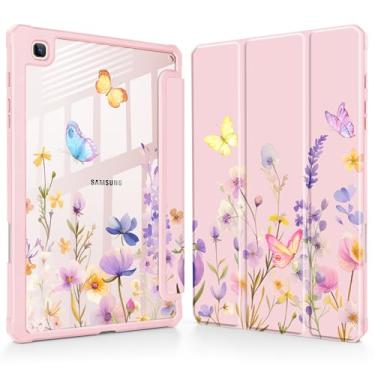 Imagem de Tuiklol Para Samsung Galaxy Tab S6 Lite 10,4 polegadas 2024 2022 2020, Buit in S Pen com capa protetora à prova de choque, capa traseira transparente transparente despertar/hibernar automaticamente