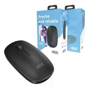 Imagem de Mouse Óptico Sem Fio Wireless 2.4 Ghz 1600 DPI - Preto - AOC