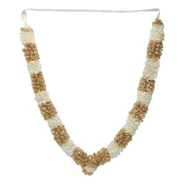 Imagem de Guirlanda de fita de flores artificiais Mala grande para ídolo-mala para Deus Pooja Sringar ornamento de artigo para decoração de festival tradicional indiano multiuso para inauguração de casa