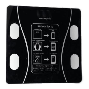 Imagem de Balanca de Bioimpedancia Digital Western 180KG com Bluetooth e Aplicativo Preta