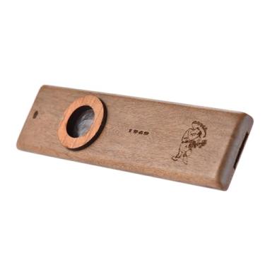 Imagem de Eacam Kazoo de Madeira Clássica, Belos Padrões, Brinquedo de Instrumento Musical Fácil de Tocar para Crianças Adultos, Acompanhamento de Guitarra, Caixa de Armazenamento de Metal