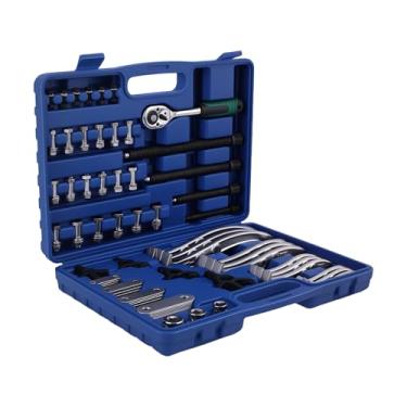 Imagem de maXpeedingrods 3" 4" 6" 8" Gear Puller Set, 2 Jaw & 3 Jaw Bearing Puller Kit with Ratchet Wrench, 72pcs Reversible Jaw Gear Pulling Tool for Internal External Bearing Gear Pulley Flywheel Removal