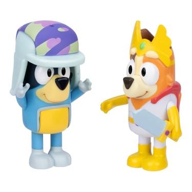 Imagem de Bluey Pacote com 2 bonecos – Pacote de conto de fadas, figuras de pimenta de 6,35 cm em sua fantasia de super-herói e bandido usando seu chapéu, recrie momentos favoritos do episódio - Conto de fadas