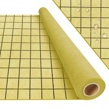 Imagem de MAXKSOKO Rolo de membrana impermeabilizante de 216 pés quadrados com grade pré-marcada para corte fácil, membrana de revestimento para pisos e paredes de azulejos, barreira de água de tecido PE, 20 m