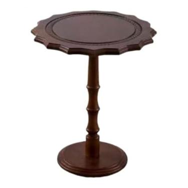 Imagem de Mesa lateral minimalista vintage estilo country esculpida mesa lateral sofá redondo lazer café sobremesa canto (grande)