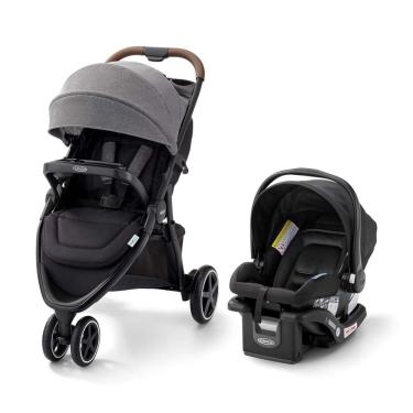 Imagem de Carrinho de Bebê Travel System com Rodas para Todo Terreno e Suspensão ComfiTech no Assento para Maior Conforto, Graco Outpace LX