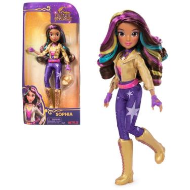 Imagem de Boneca Sophia de 24 cm com 6 Acessórios de Moda, Ferramenta de Modelagem e Cabelo com Listras de Arco-Íris para Crianças de 4 Anos ou Mais
